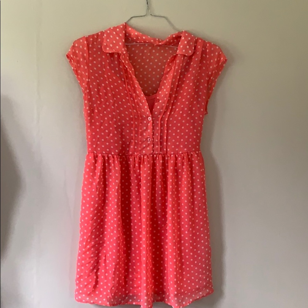 Coral knee length dress